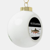 Rainbow Trout Rustic Aspen Bark Background, forel Keramische Bal Ornament (Links)