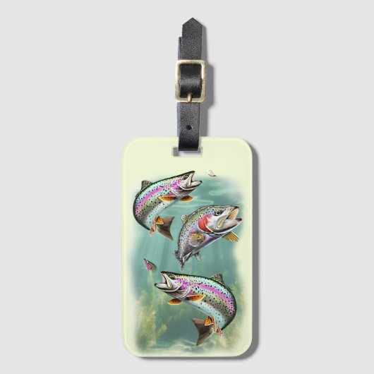 Rainbow Trout Swimming Bagagelabel (Voorkant (verticaal))