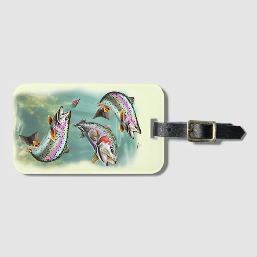 Rainbow Trout Swimming Bagagelabel (Voorkant (horizontaal))