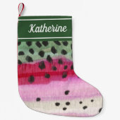 Rainbow Trout Vist Angler's Kleine Kerstsok (Voorkant)