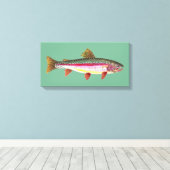 Rainbow Trout Vist Canvas Afdruk (Insitu (Houten vloer))