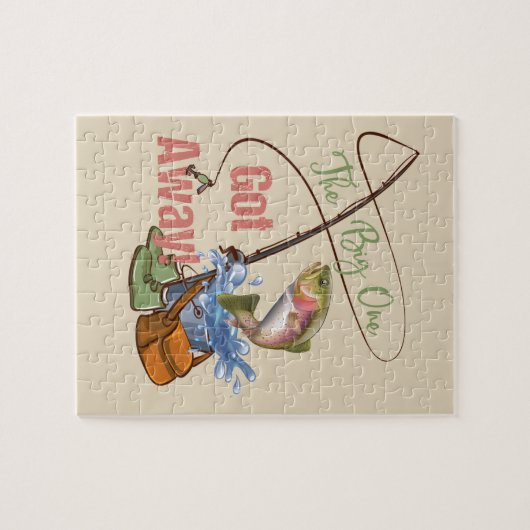 Rainbow Trout Vist - de grote is weg Legpuzzel (Horizontaal)