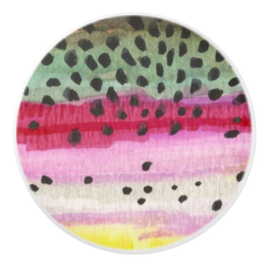 Rainbow Trout Vist Keramische Knop (Voorkant)