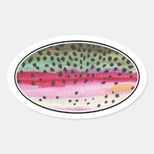 Rainbow Trout Vist Ovale Sticker