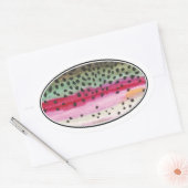 Rainbow Trout Vist Ovale Sticker (Envelop)
