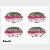Rainbow Trout Vist Ovale Sticker (Vel)