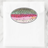 Rainbow Trout Vist Ovale Sticker (Tas)