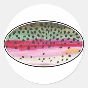 Rainbow Trout Vist Ronde Sticker