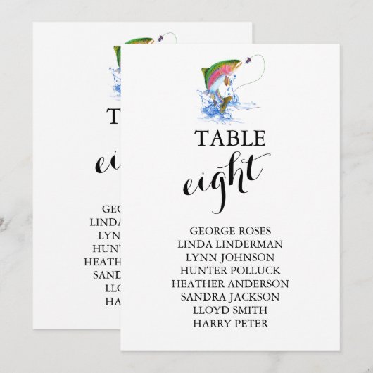 Rainbow Trout Vist thema Kaart (Voorkant / Achterkant)