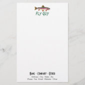Rainbow Trout Vist vissers Angler Fly Guy Briefpapier (Voorkant)