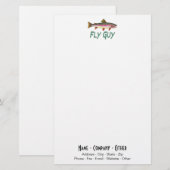 Rainbow Trout Vist vissers Angler Fly Guy Briefpapier (Voorkant / Achterkant)