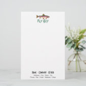 Rainbow Trout Vist vissers Angler Fly Guy Briefpapier (Staand voorkant)