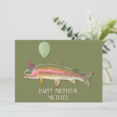 Rainbow Trout Vist vogeldagse Kaart (Staand voorkant)