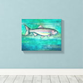 Rainbow Trout Wall Art Canvas (Insitu (Houten vloer))