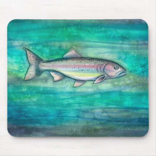 Rainbow Trout Wildlife Art Mousepad Muismat (Voorkant)