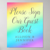  Rainbow Trouwbord Ons Gastenboek Poster (Voorkant)