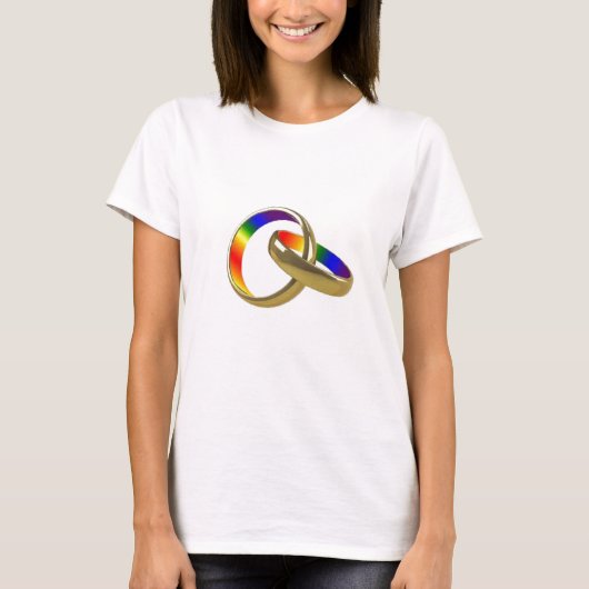 Rainbow trouwringen vrouwen T-shirt (Voorkant)