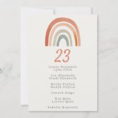 Rainbow trouwtafel nummer kaart gastennaam lijst (Voorkant)