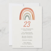Rainbow trouwtafel nummer kaart gastennaam lijst (Achterkant)