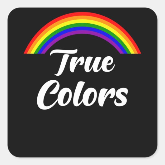 Rainbow True Colors Vierkante Sticker (Voorkant)