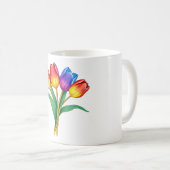 Rainbow Tulip Mok – kleurrijke bloem (Voorkant rechts)