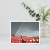 Rainbow, tulpen en windmolen Holland, briefkaart (Staand voorkant)
