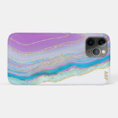 *~* Rainbow Turquoise Agate Gold Glitter Pastel Case-Mate iPhone Case (Achterkant (horizontaal))