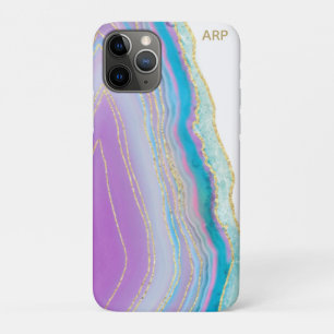 *~* Rainbow Turquoise Agate Gold Glitter Pastel Case-Mate iPhone Case