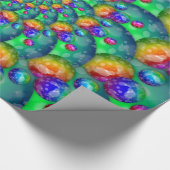 Rainbow Turquoise Bokeh Fractal Cadeaupapier (Hoek)