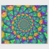 Rainbow Turquoise Bokeh Fractal Cadeaupapier (Vlak)