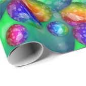 Rainbow Turquoise Bokeh Fractal Cadeaupapier (Rol Hoek)