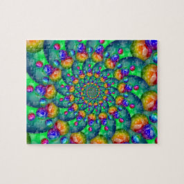 Rainbow Turquoise Bokeh Fractal Legpuzzel