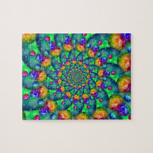 Rainbow Turquoise Bokeh Fractal Legpuzzel (Horizontaal)