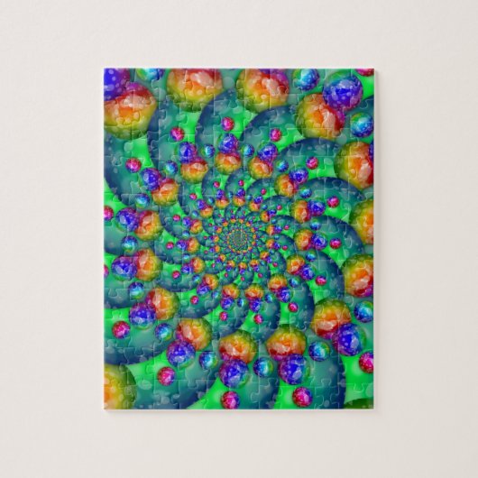 Rainbow Turquoise Bokeh Fractal Legpuzzel (Verticaal)