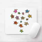 Rainbow Turtle Heart Mousepad Muismat (Met muis)