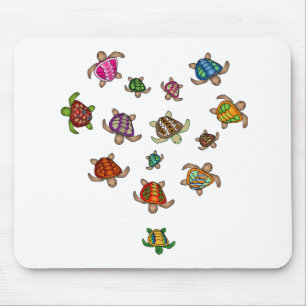 Rainbow Turtle Heart Mousepad Muismat