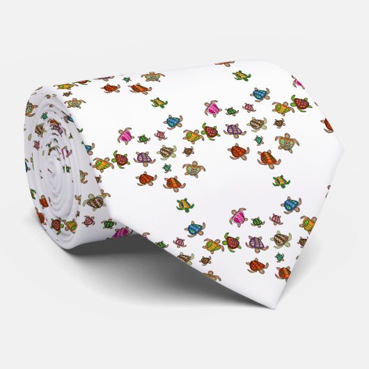 Rainbow Turtle Heart Stropdas (Opgerold)