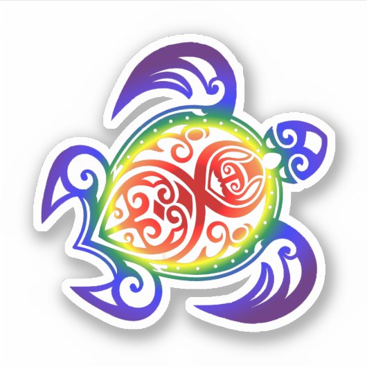 Rainbow Turtle Pride Sticker (Voorkant)