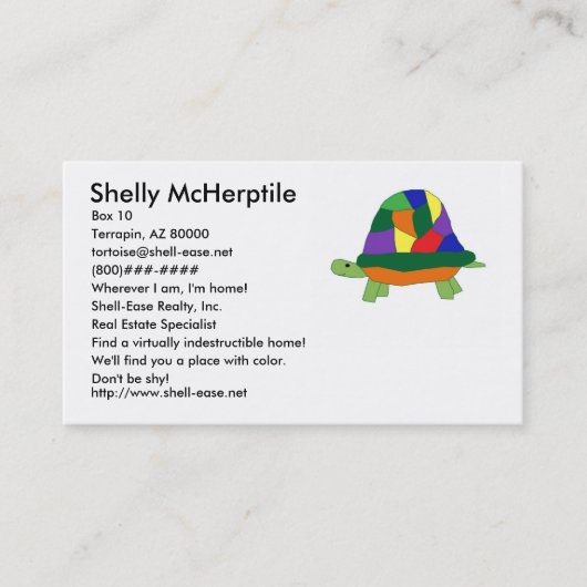 Rainbow Turtle visitekaartje (Voorkant)