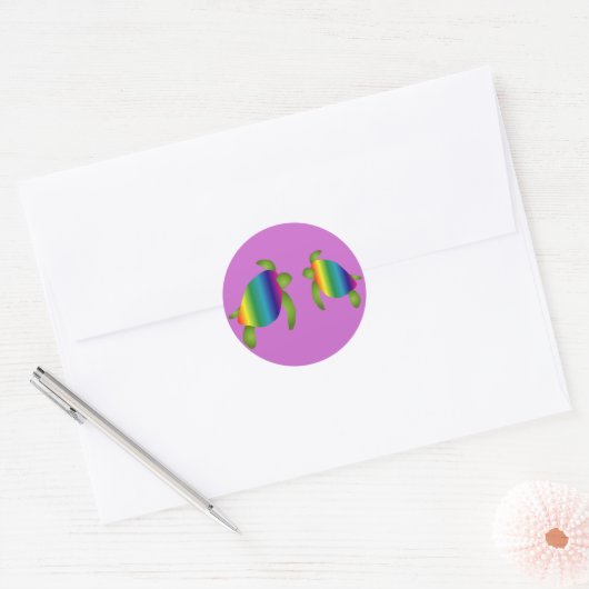 Rainbow Turtles Sticker (Envelop)