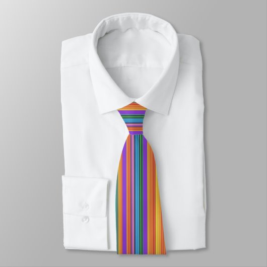 Rainbow Tutti Fruiti Striped Necktie Stropdas (Gebonden)