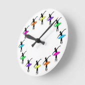 Rainbow Tutus Ballet Dancer Ballerina Dance Clock Ronde Klok (Hoek)