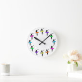 Rainbow Tutus Ballet Dancer Ballerina Dance Clock Ronde Klok (Huis)