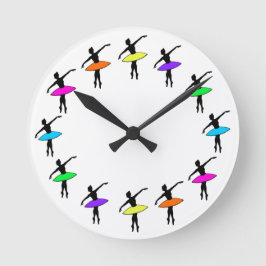 Rainbow Tutus Ballet Dancer Ballerina Dance Clock Ronde Klok
