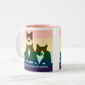 Rainbow TuxedoTrio-mok Tweekleurige Koffiemok (Voorkant links)
