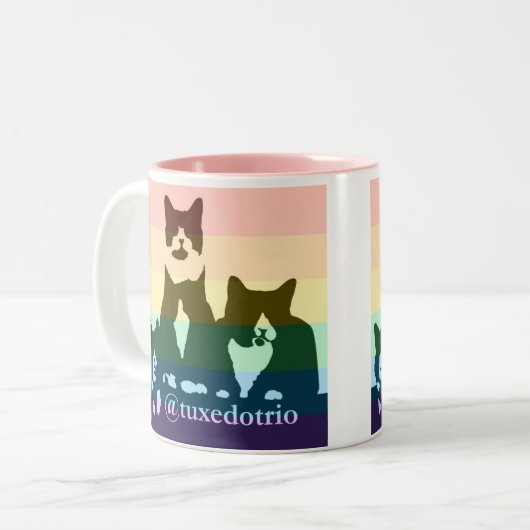Rainbow TuxedoTrio-mok Tweekleurige Koffiemok (Voorkant links)