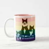 Rainbow TuxedoTrio-mok Tweekleurige Koffiemok (Links)