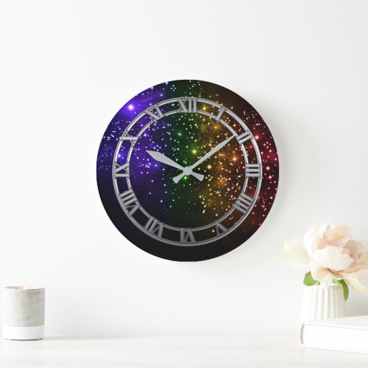 Rainbow Twilight Round Wall klok (Huis)