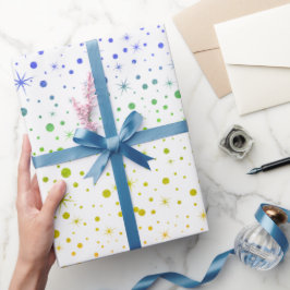 🌈✨ Rainbow Twinkling Stars Galaxy Cadeaupapier