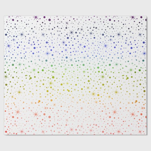 🌈✨ Rainbow Twinkling Stars Galaxy Cadeaupapier (Vlak)